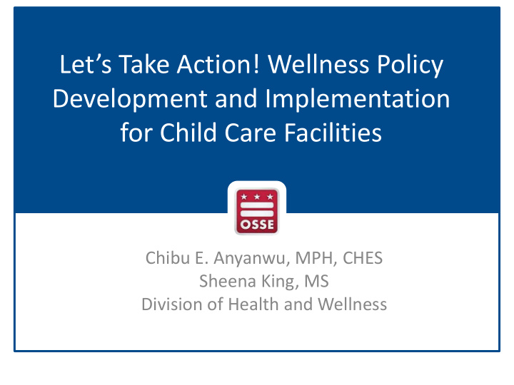 let s take action wellness policy development and