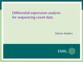 Differential expression analysis  for sequencing count data  Simon Anders  RNA-Seq  Count data in
