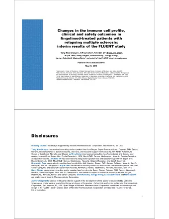 Disclosures Funding source: This study is supported by Novartis Pharmaceuticals Corporation, East