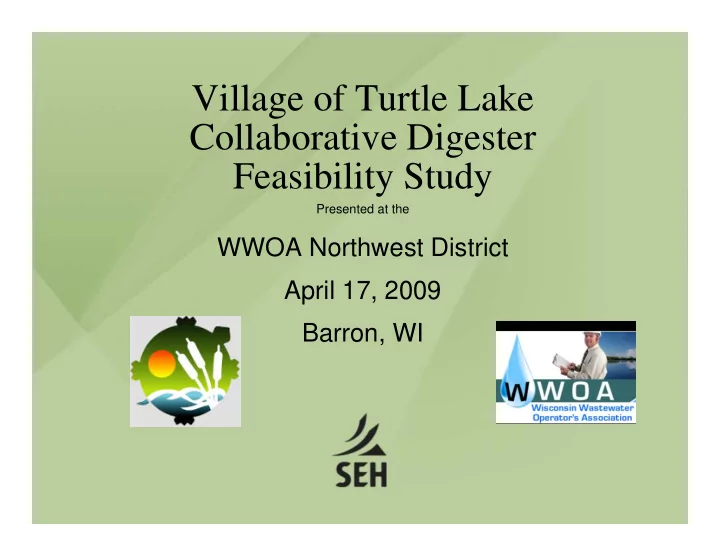 village of turtle lake collaborative digester feasibility