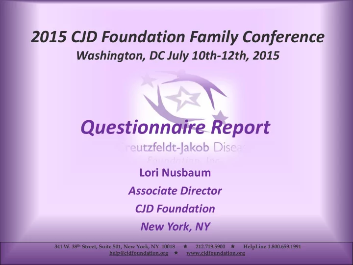 questionnaire report