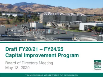 Draft FY20/21  FY24/25  Capital Improvement Program  Board of Directors Meeting  May 13, 2020
