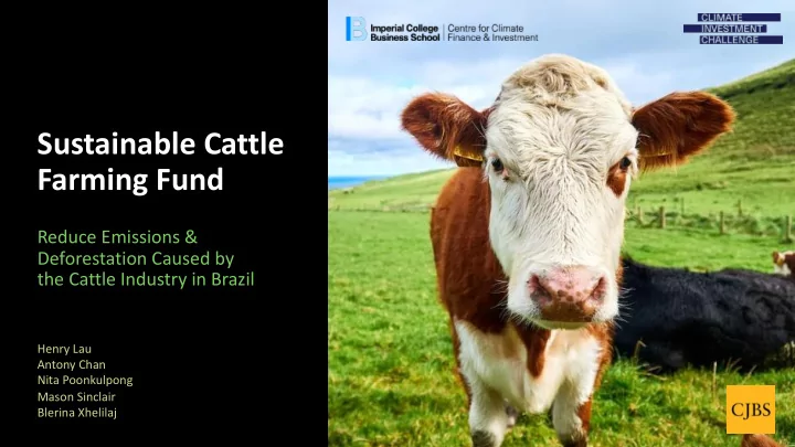 sustainable cattle farming fund