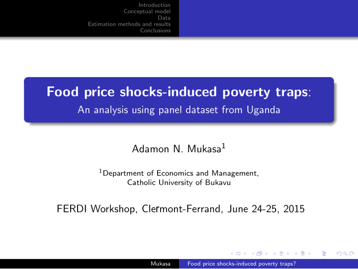 food price shocks induced poverty traps