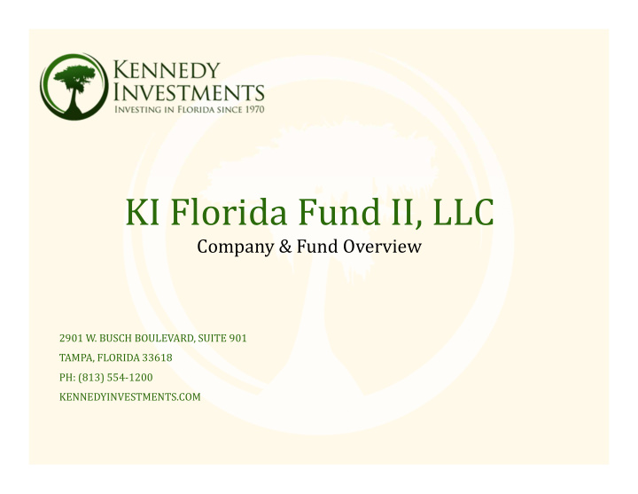 ki florida fund ii llc