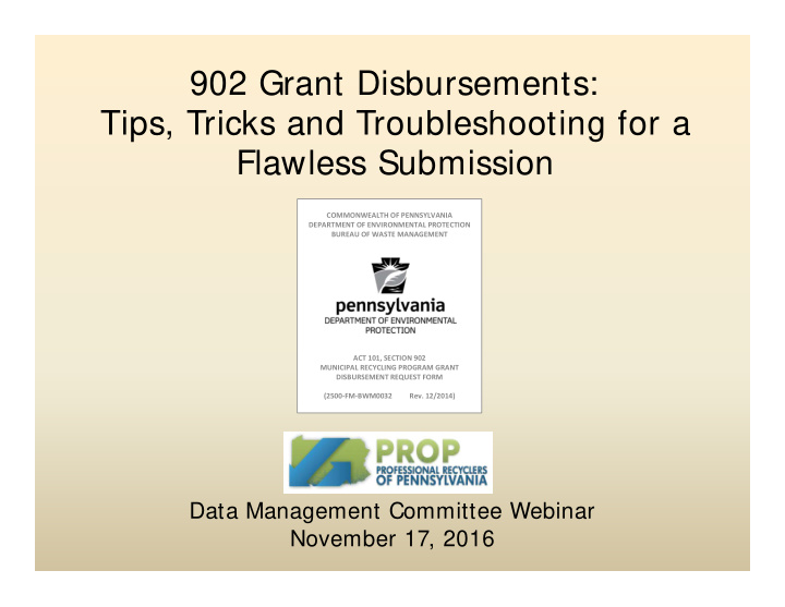 902 grant disbursements ti tips tricks and