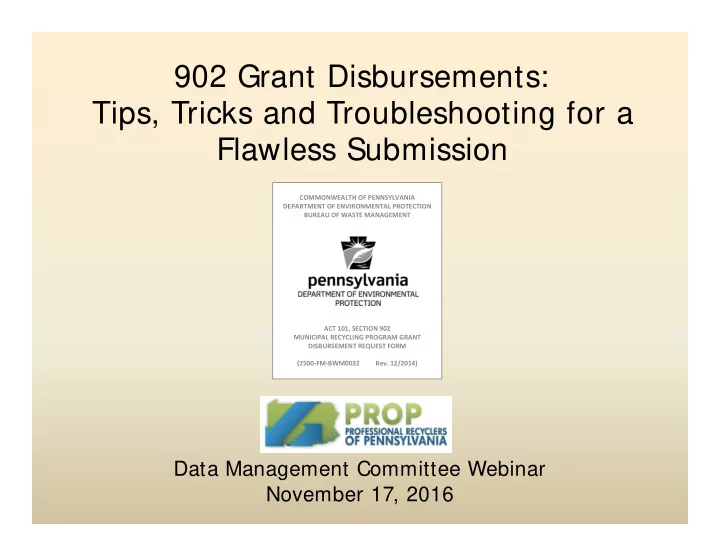 902 grant disbursements ti tips tricks and