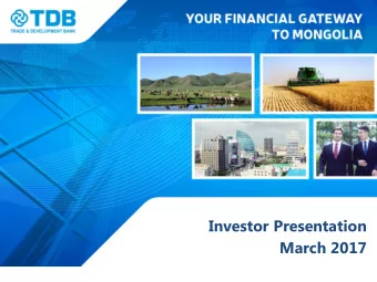 Investor Presentation  March 2017  Disclaimer  THIS PRESENTATION IS BEING PRESENTED TO YOU SOLELY