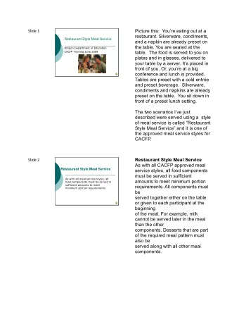 Picture this:  Youre eating out at a  Slide 1  restaurant. Silverware, condiments,  Restaurant