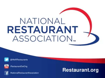 Restaurant.org  /NationalRestaurantAssociation  NRA Professional  Training and  Certifications