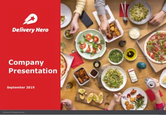 Company  Presentation  September 2019  1  Delivery Hero SE. Company Presentation.  Our Clear Vision