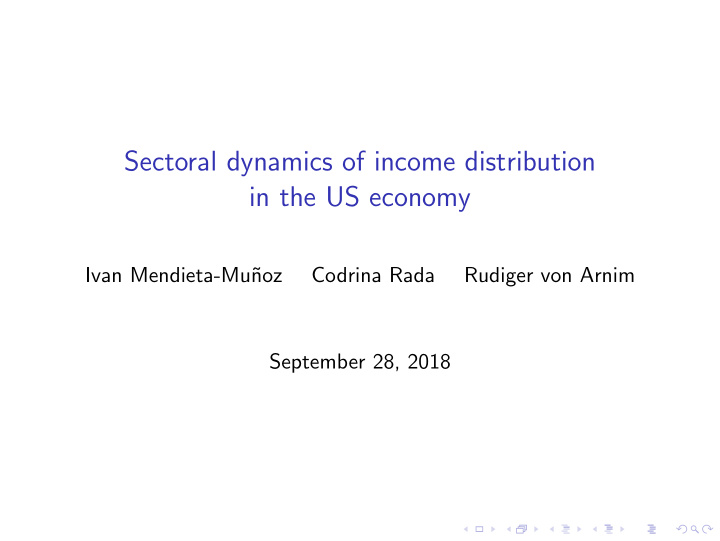 sectoral dynamics of income distribution in the us economy