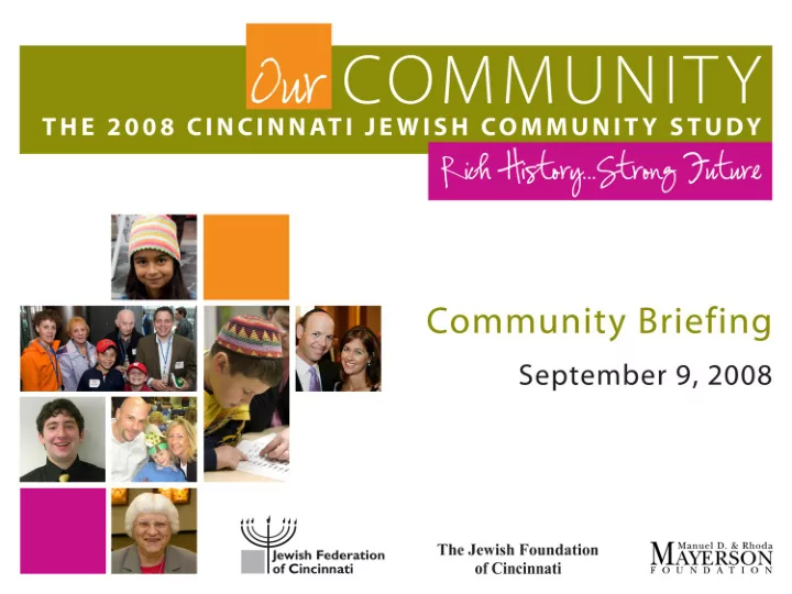 1 the 2008 cincinnati jewish community study