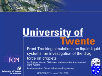 Front Tracking simulations on liquid-liquid  systems; an investigation of the drag  force on