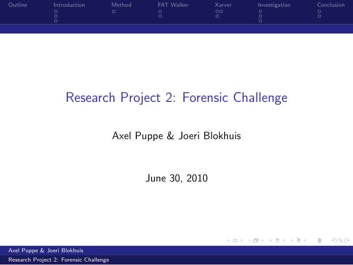 research project 2 forensic challenge