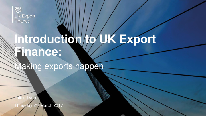 introduction to uk export