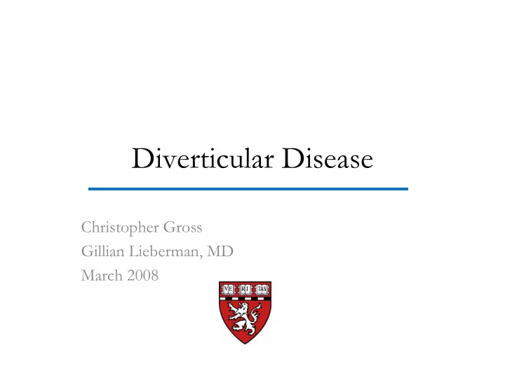 diverticular disease