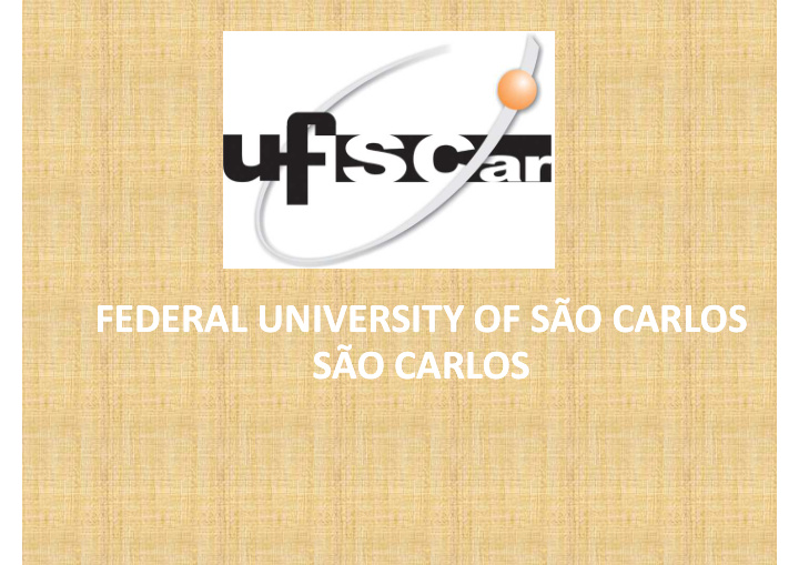 federal university of s o carlos federal university of s