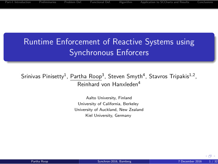 runtime enforcement of reactive systems using synchronous