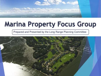 Marina Property Focus Group  Prepared and Presented by the Long Range Planning Committee  Committee