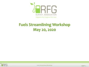 Fuels Streamlining Workshop  May 20, 2020  Fuels Streamlining Workshop  Slide#  1  Anti-Trust