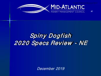 Spin  iny D  Dogfis  ish  2020  2020 Specs Review  - NE  NE  December 2019  Staff, SSC, Monitoring