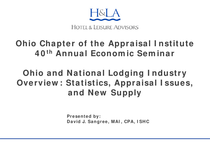 ohio chapter of the appraisal i nstitute 4 0 th annual
