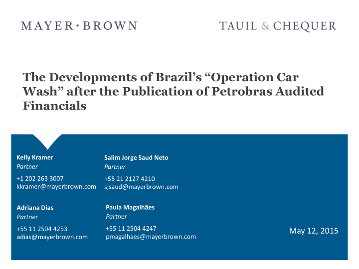 the developments of brazil s operation car wash after the