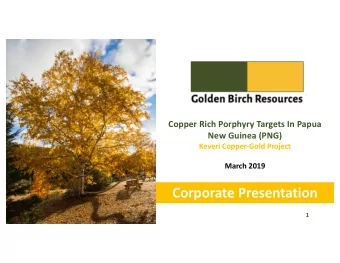 Corporate Presentation  1  Forward Looking Statement &amp;  Disclaimer  Certain information set