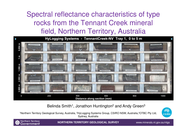 spectral reflectance characteristics of type rocks from