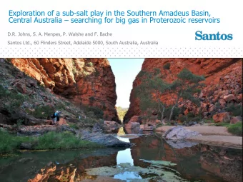 Exploration of a sub-salt play in the Southern Amadeus Basin, Central Australia  searching for