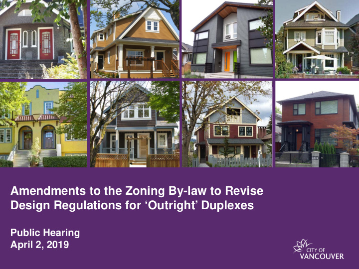 amendments to the zoning by law to revise design