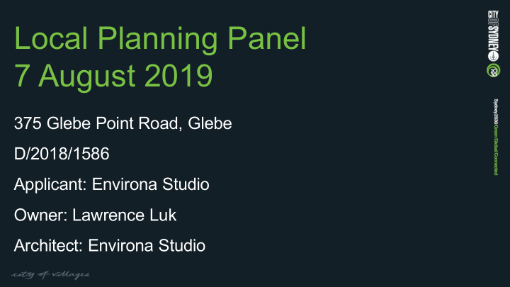 local planning panel 7 august 2019