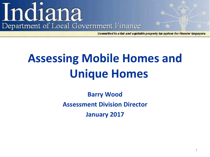 assessing mobile homes and unique homes