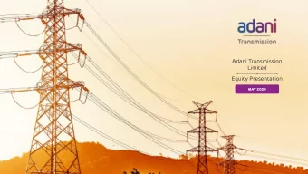 Adani Transmission  Limited  Equity Presentation  MAY 2020  CONTENTS  Investment Strategy, ATL