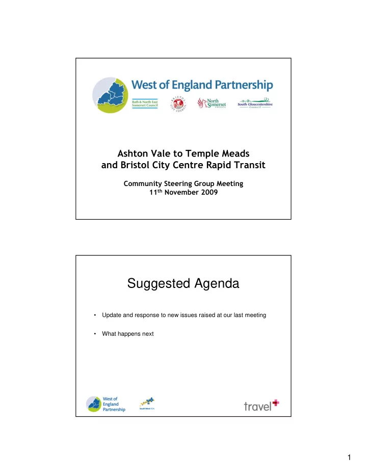 suggested agenda