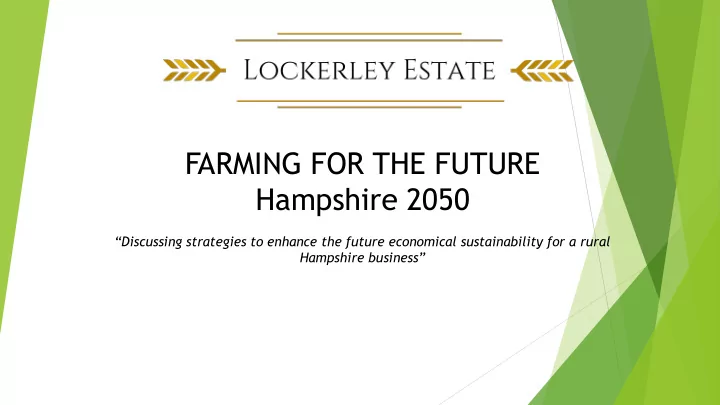 farming for the future