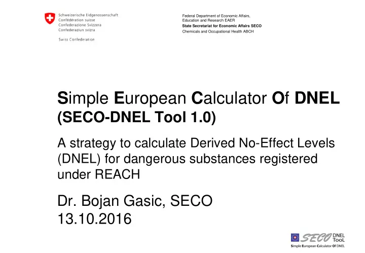 s imple e uropean c alculator o f dnel