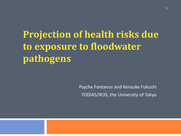 projection of health risks due to exposure to floodwater