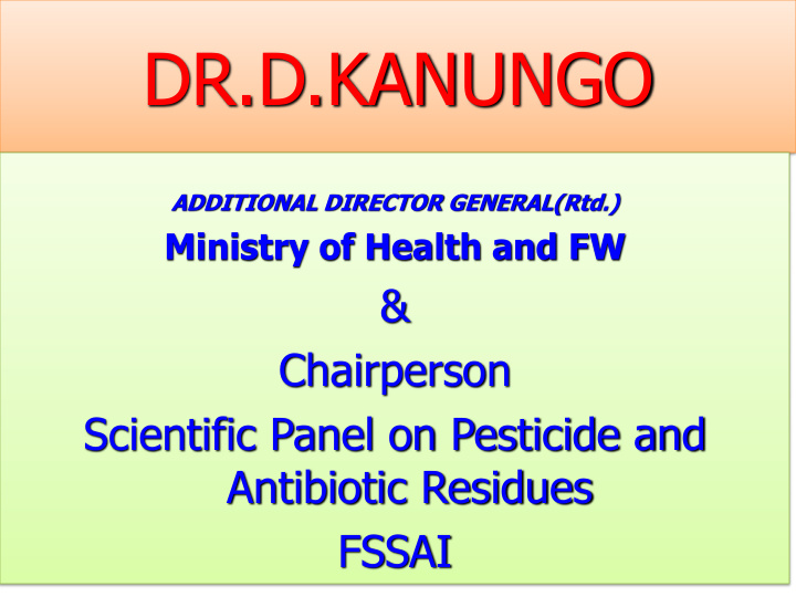dr d kanungo