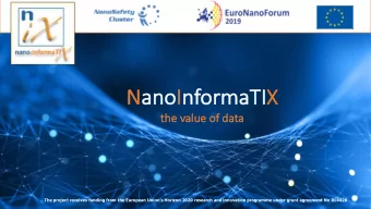 Nan  anoInf  nformaTIX  the  the va  value of  of data  NanoInformaTIX receives funding from the