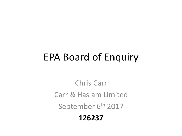 epa board of enquiry