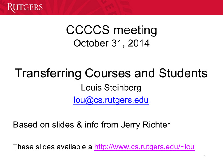 ccccs meeting october 31 2014 transferring courses and