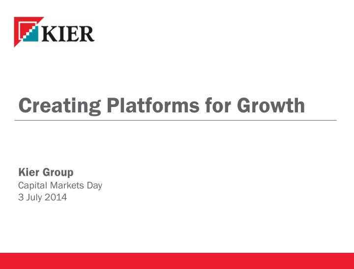 creating platforms for growth