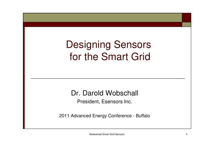 designing sensors for the smart grid