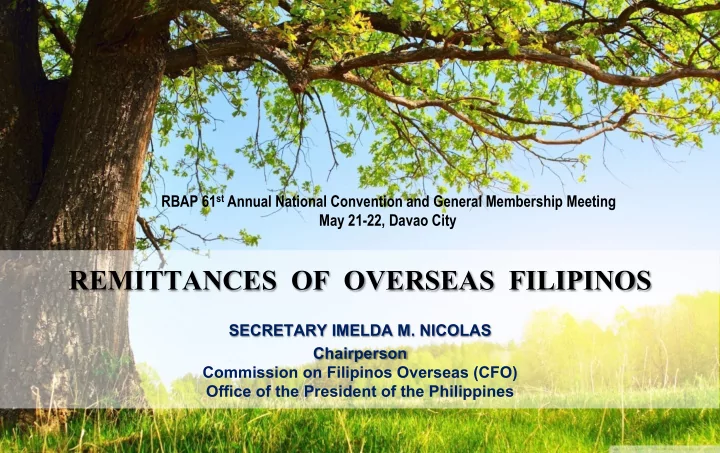 remittances of overseas filipinos