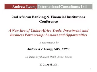 Andrew Leun  Andrew Leung International Consultants Ltd  International Consultants Ltd  2nd African