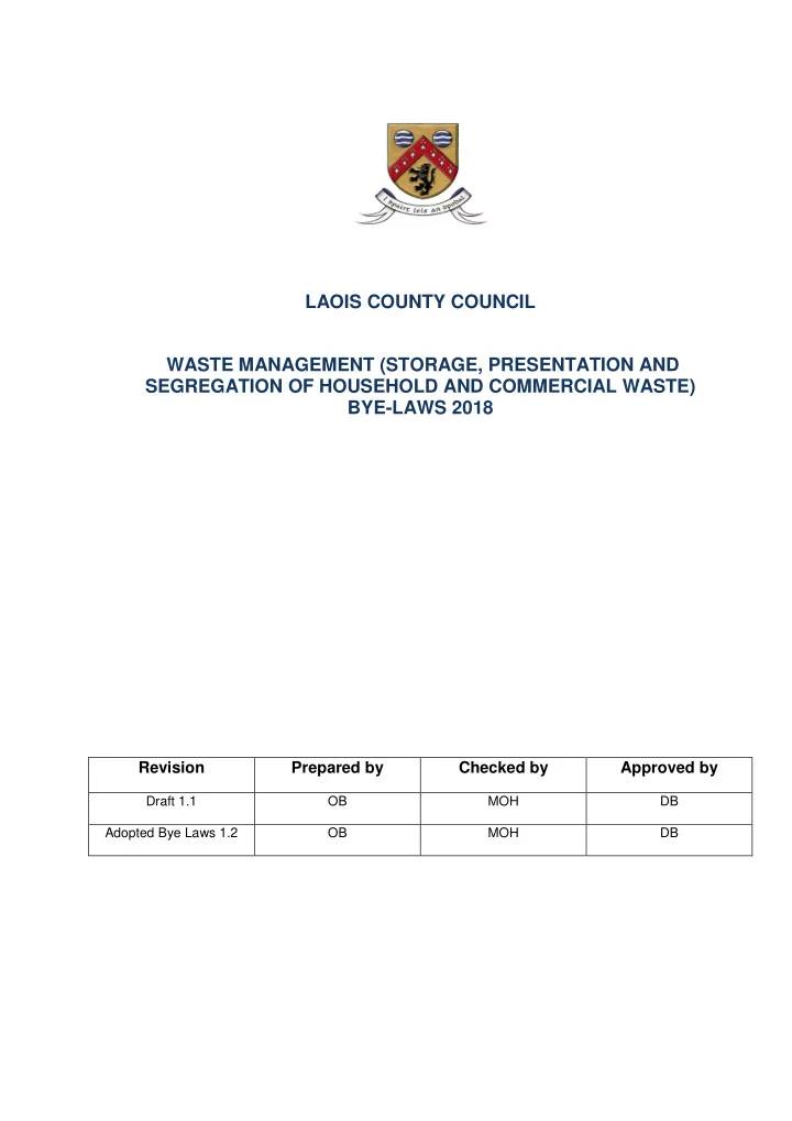 laois county council waste management storage
