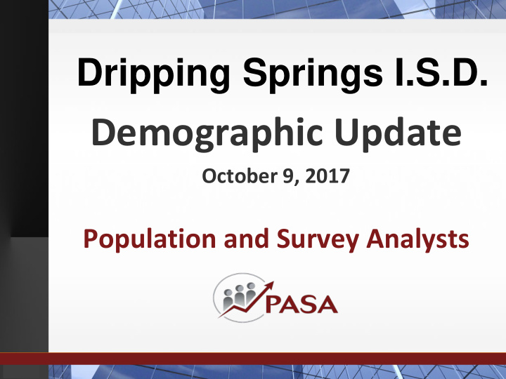 demographic update