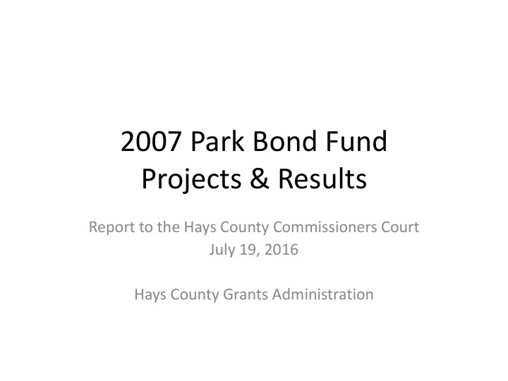 projects results